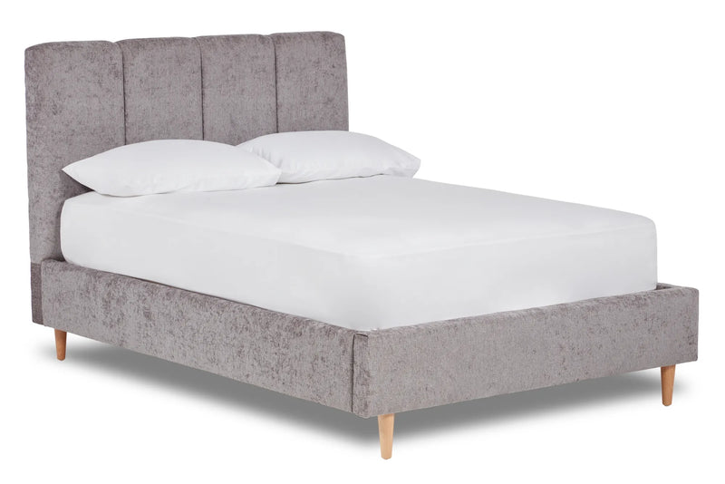 Zen Fabric Bed With Fluted Headboard Panels